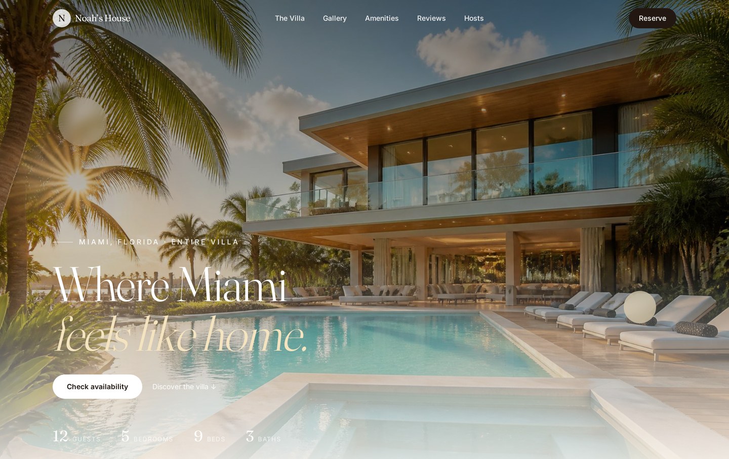 Custom Stay Story website designed for Noah's House in Miami, Florida